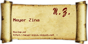 Meyer Zina névjegykártya